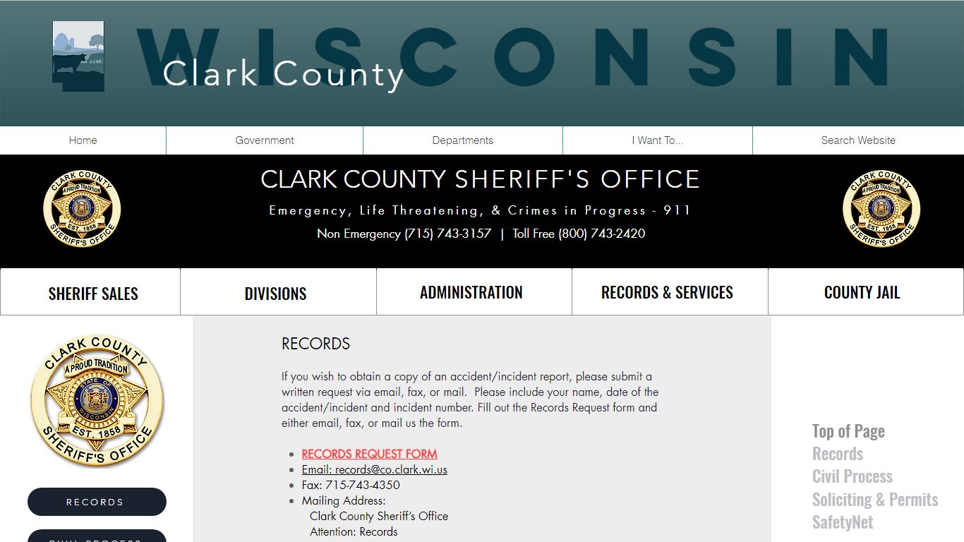 Records & Services | Clark County WI